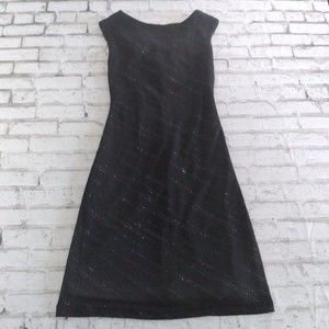 La Belle Womens Dress Medium Black Glitter Stripes Sleeveless Scoop Drape Back